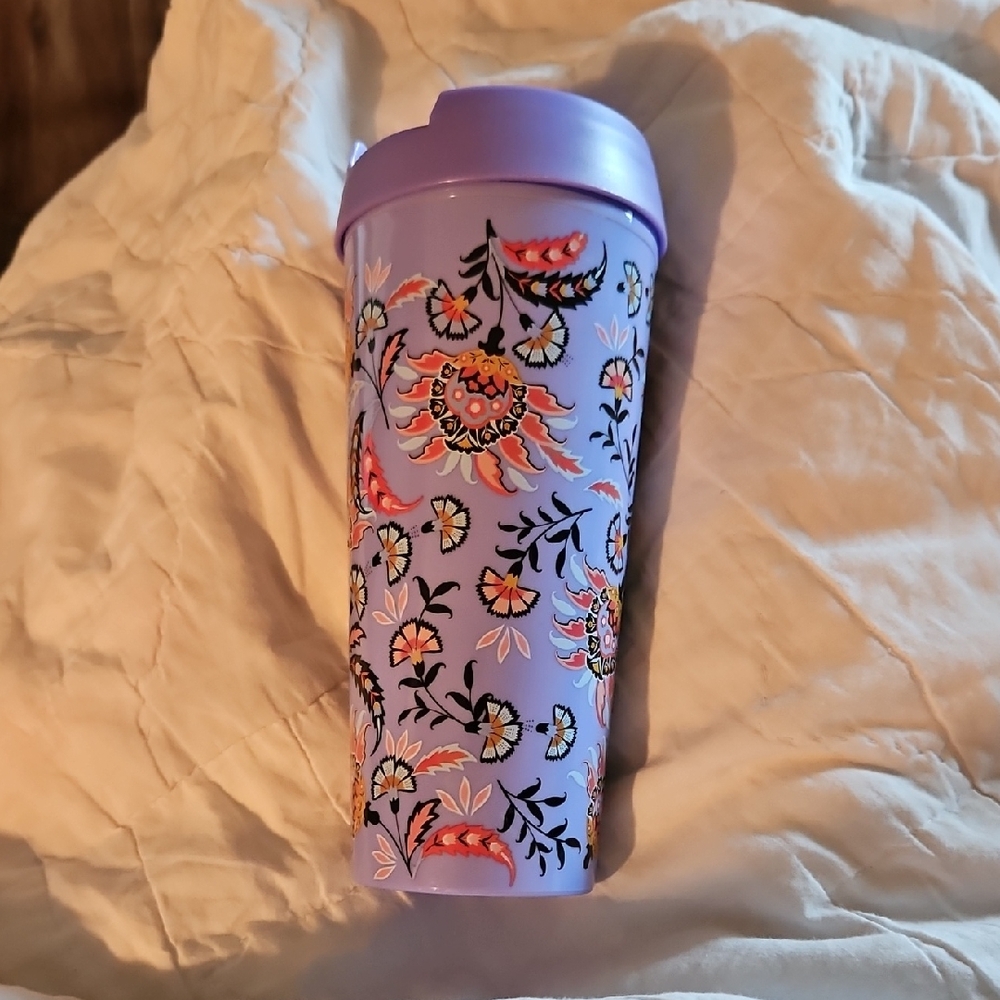 Vera Bradley Purple Floral Travel Mug